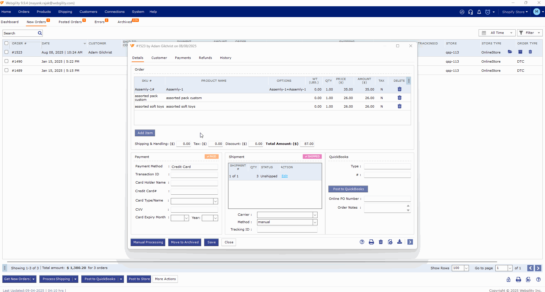 Post to QuickBooks Failed Due to QuickBooks Found an Error When Parsing ...