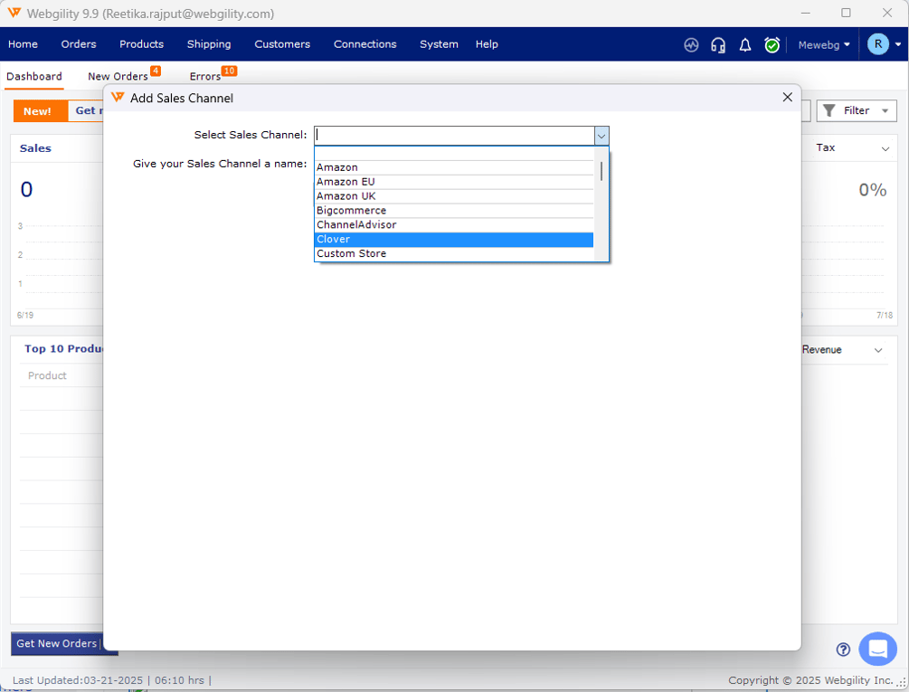Connect Webgility Desktop with Clover